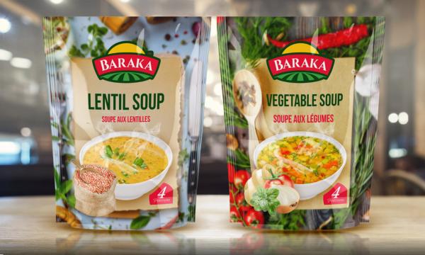 250g 500g 1kg Stand Up Soup Pouches , Moisture Proof Stand Up Bags