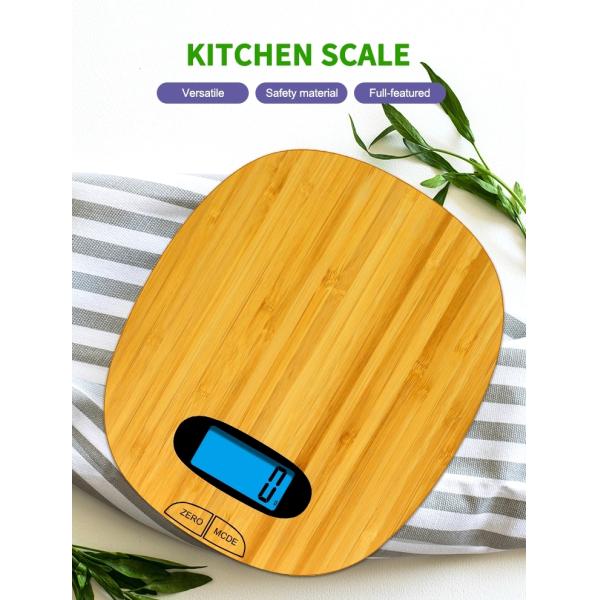 Accurate Natural Bamboo Digital Kitchen Food Weighing Scale