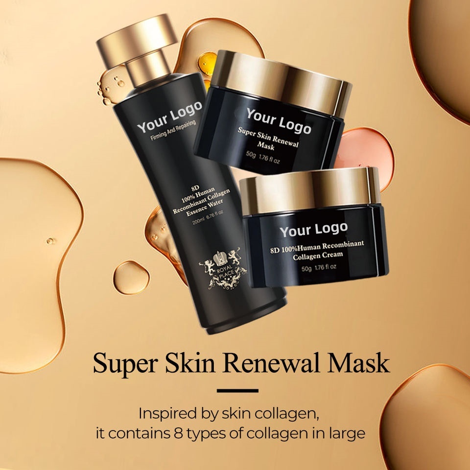 OEM ODM Korean Brand Customized Skincare Set Anti-Aging Firming Skincare Essence Lotion Skincare 100% Recombinant Collagen Facial Hydrating Cream Women's Skincare