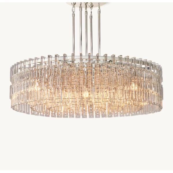 Contemporary Style LED Foyer Chandelier K9 Glass Crystal Large Size Voltage 85V-265V