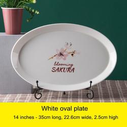 Japanese Cherry Blossom White Round Rectangle Square Baking Dessert Bowl Restaurant Ceramic Dinner Plate And Mug