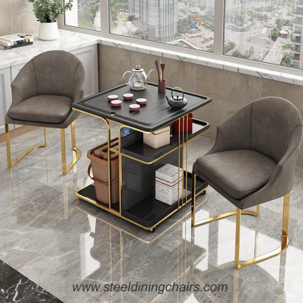 Furniture Restaurant 52CM 90CM Stainless Steel Dining Chairs