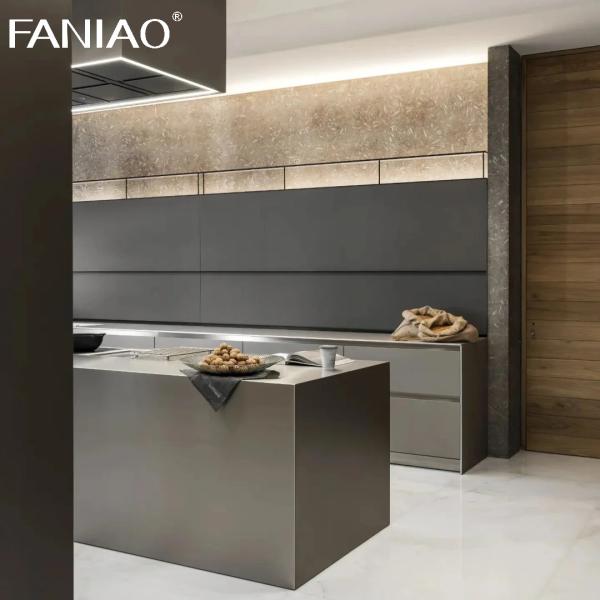Meubles de cuisine intelligents Armoires de luxe en acier inoxydable Armoire de cuisine moderne