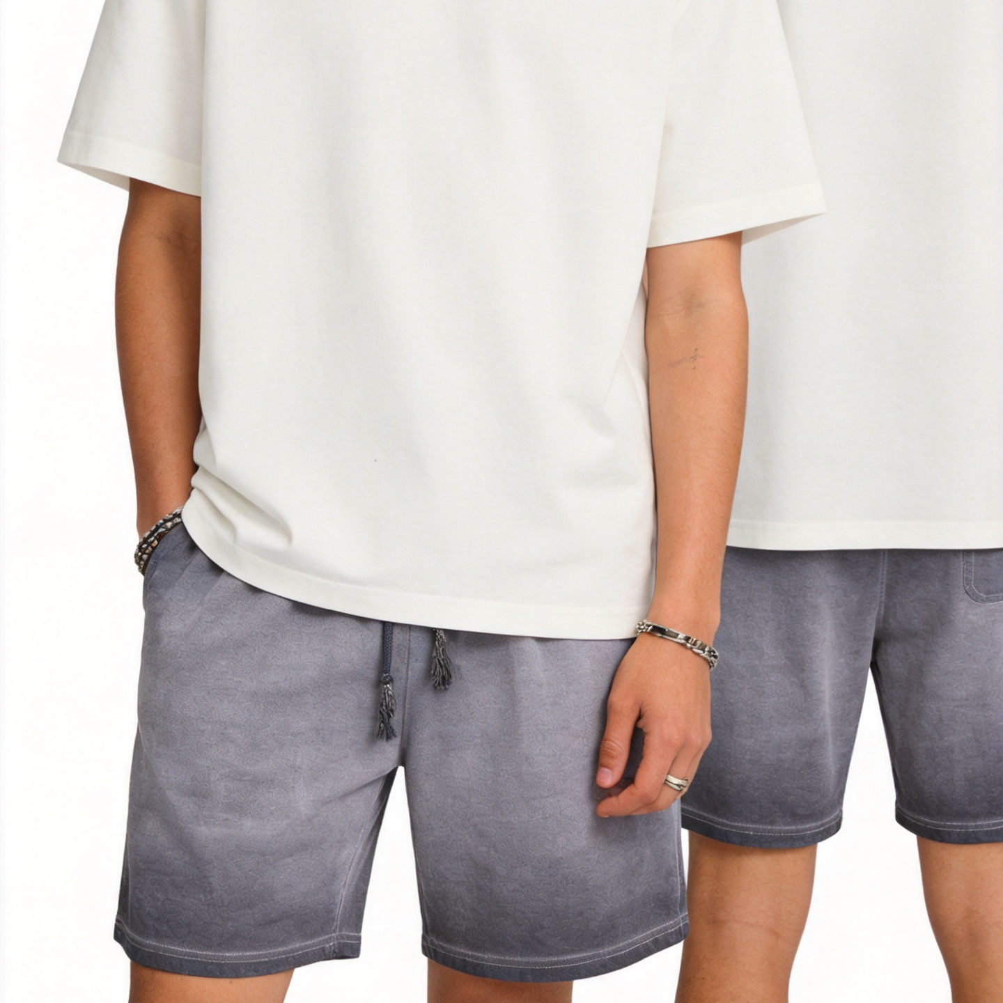 Vintage 100% Cotton Mens Shorts Mid Stretch Knee Length Casual Shorts 300GSM Heavyweight 5 Pocket