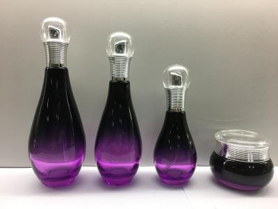 Os recipientes/loção cosméticos de vidro em forma de bacia dos cuidados com a pele engarrafam o empacotamento/garrafas da bomba