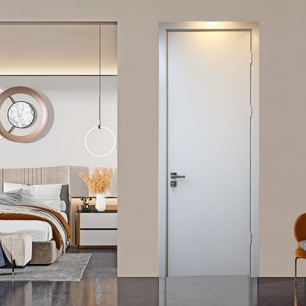 Prefinished Solid Wood Interior Doors Moisture Scratch Resistant For Bedroom