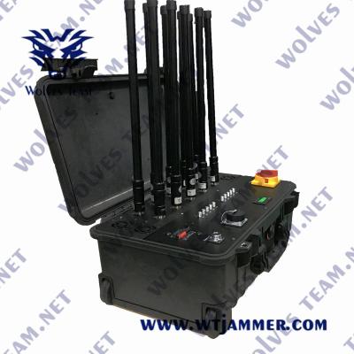 Jogo do jammer do zangão 600W do sinal 2500m do RF do poder superior