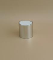 Silvery Aluminium-Plastic Round Smooth Cap with White Button for Skincare Bottles