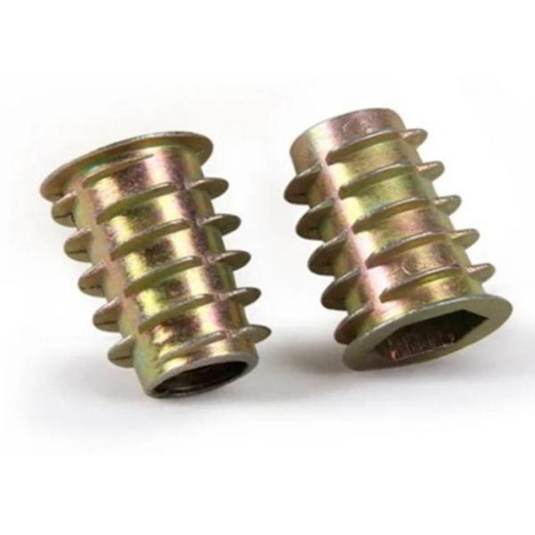M2 M5 M6  Yellow Coating Hexagon Flat CSK Head Insert Metal  Nut Steel C1010 C1035