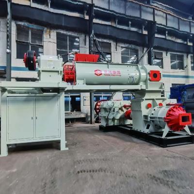 Extrusora a vácuo de duplo estágio Máquina de fabricação de tijolos para extrusão de 310kw JKY60