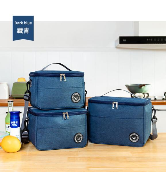 COMMUTER LUNCH BOX HANDBAG SQUARE INSULATED BAG ALUMINUM FOIL THICKENED BENTO BAG OFFICE STUDENTS BRING MEALS LARGE CAPA