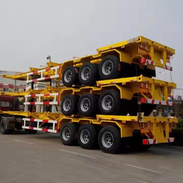 Special Pulling 20 Or 40 Feet Heavy Load Capacity International Containers For Ports Skeleton Semi Trailer