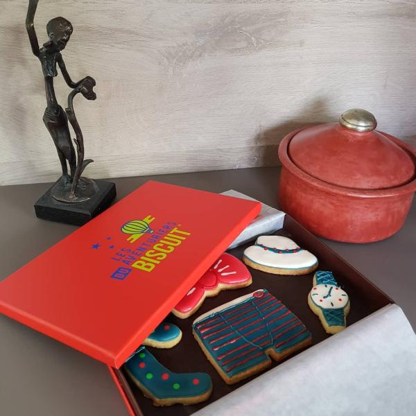 Caja de galletas de cartón rígido de 2 piezas con tapa y base para envases ecológicos