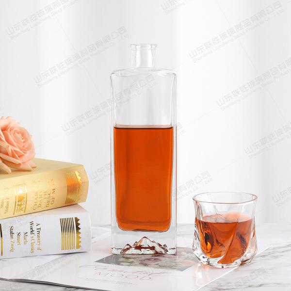 Glass Body Material 500ml Mountain Shape Bottom Vodka Whisky Bottle for Other Beverage