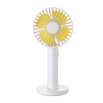 Ventilador de mão recarregável com 3 níveis de velocidade e espelho de maquiagem