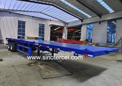 Hydraulic Ramp Flat Bed Semi Trailer 3 Axles Flatbed Tractor Trailer