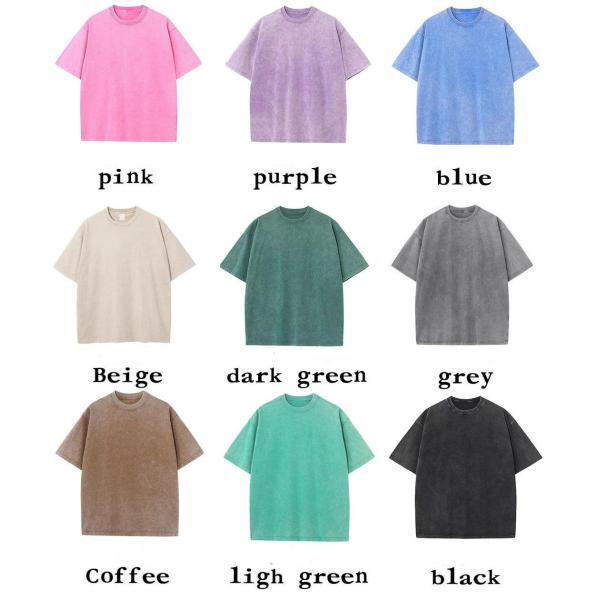Loose Version 100%Cotton 230G Heavyweight Washed Streetwear T-Shirt for Oversize Men