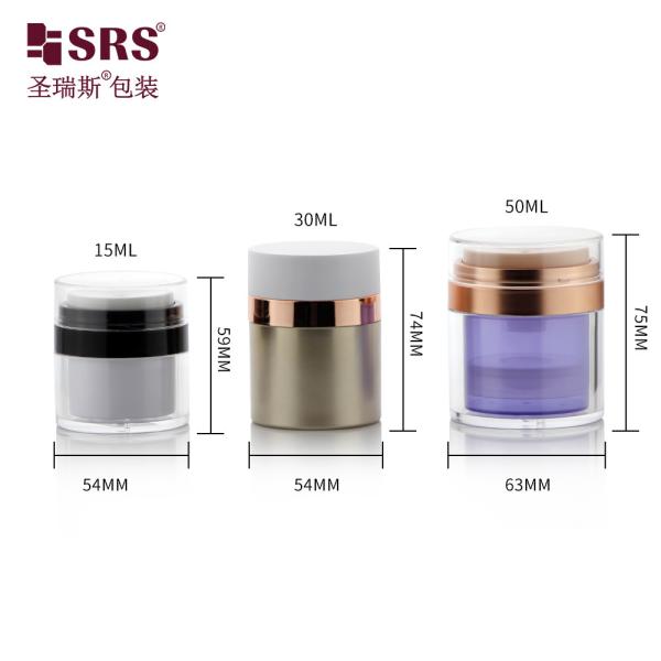 Replaceable Acrylic Airless Pump Cream Jar Container 15ml 30m 50ml Customized Color
