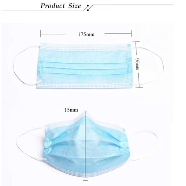 Colored Earloop Antibacterial Face Mask Vertical Folding Health Protective