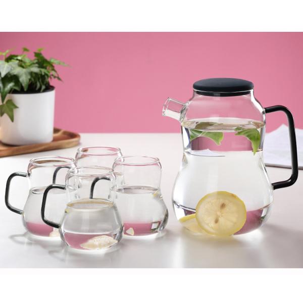 Хандмаде стеклянный Карафе с чашкой, большой Карафе воды для дома/ресторана