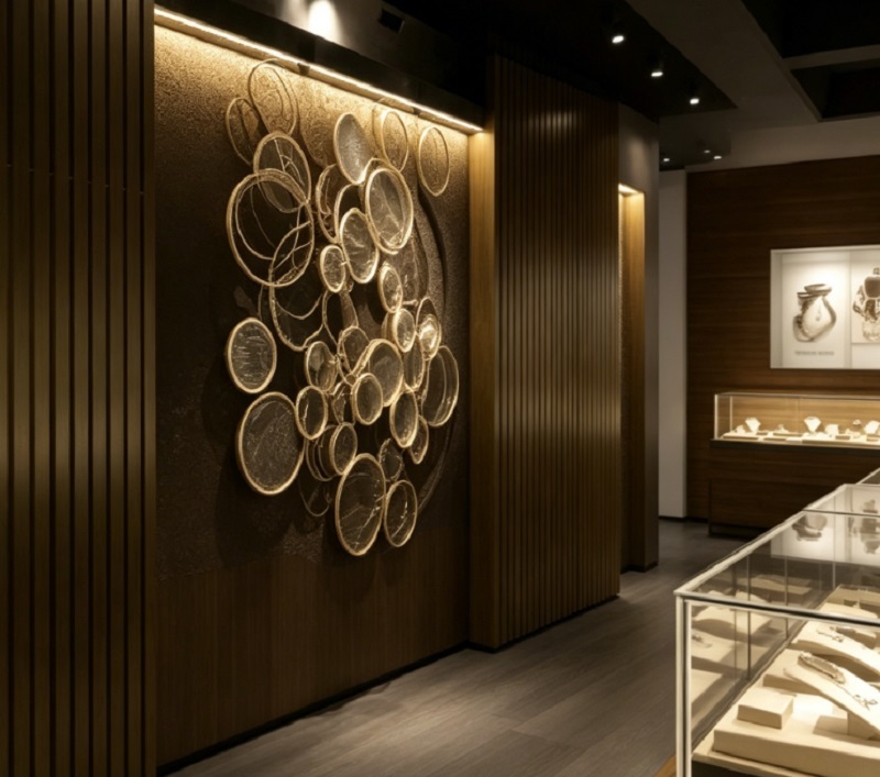 Luxury New Chinese Style Solid Wood Jewelry Display Cabinet, Premium Glass