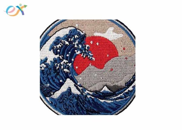 Great Wave Off Kanagawa Patch Embroidered Applique Badge Iron On Sew On Emblem
