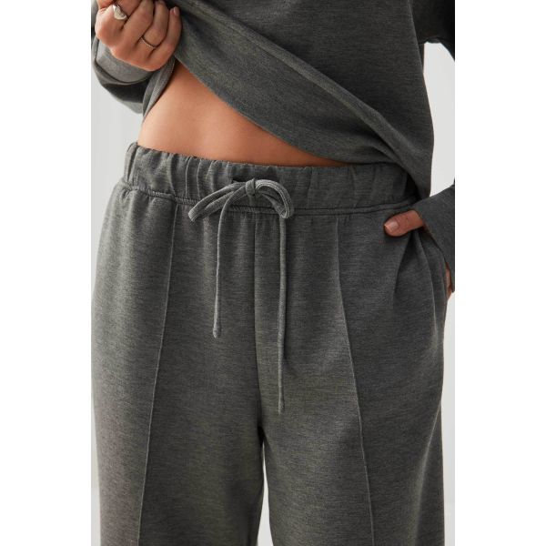 Women's Satin-Finish Hoodie & Wide-Leg Pants Set - 2 Piece Loungewear
