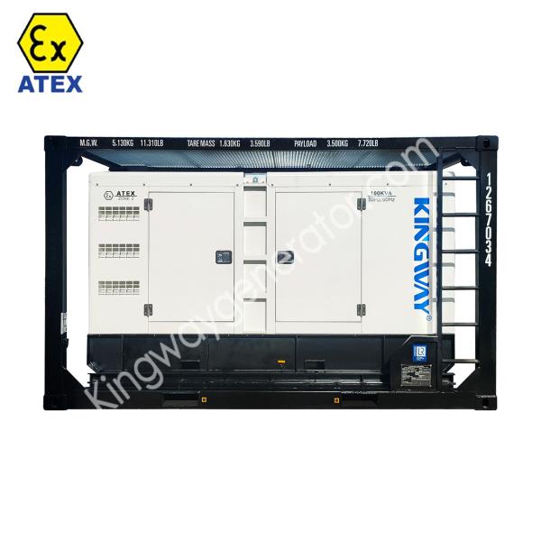 Zone 2 explosion proof generator ATEX certification 3phase 400kw 500kva DNVGL 2.7-1 lifing frame offshore service