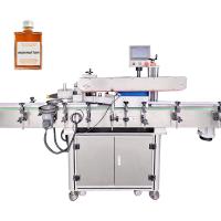Machine d'étiquetage latéral de bouteille de whisky en verre ligne d'assemblage d'autocollant autocollant