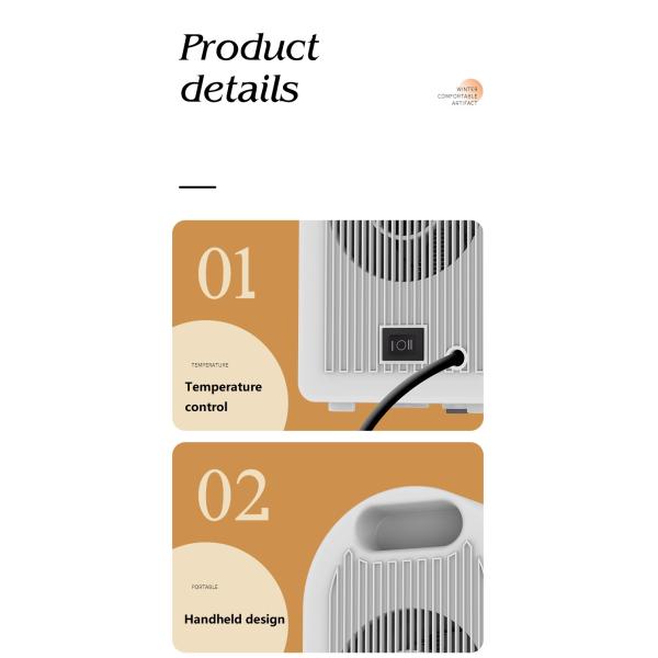 English Operating Language Desktop Electric Room Heater 1200W PTC Portable Fan Heater