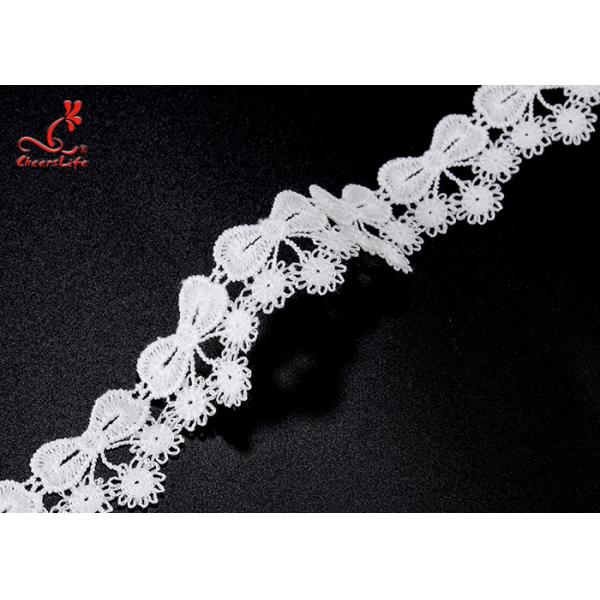 Water Soluble Floral Guipure Lace Fabric For Women Dresses / Skirt