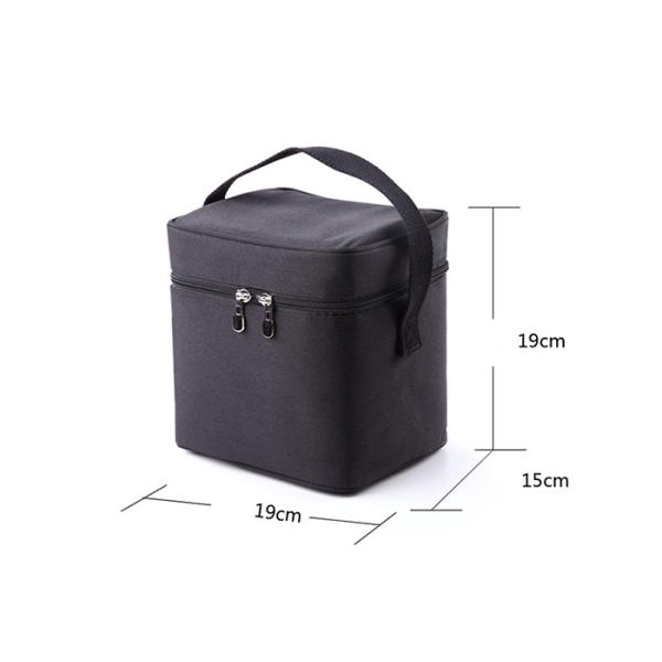 Black Lunch Cooler Bags For Adults , Refrigerated Lunch Bag Customized Logo