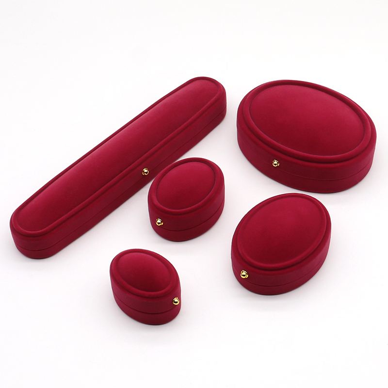 Modern Luxury Velvet Jewelry Box Set Exclusive Red Packaging For Rings Earrings Necklaces