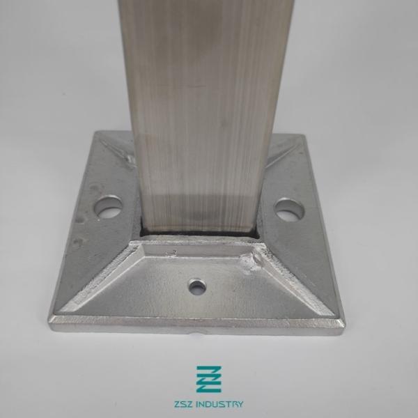 Square 40x40mm Stainless Steel Post Base Satin / Mirror Finishing
