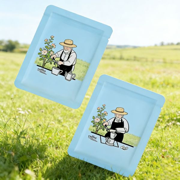 MOQ 100pcs Custom Printed PE Moisture Proof Coffee Drip Bag Food Grade Three Sided Sealing Pouch for Single Serve Coffee