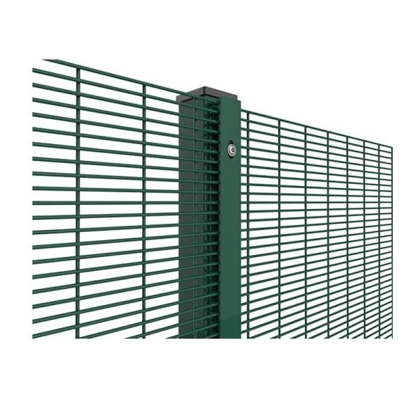 Green Coated Military Security Fence , Low Carbon Steel Prison Wire Fence
