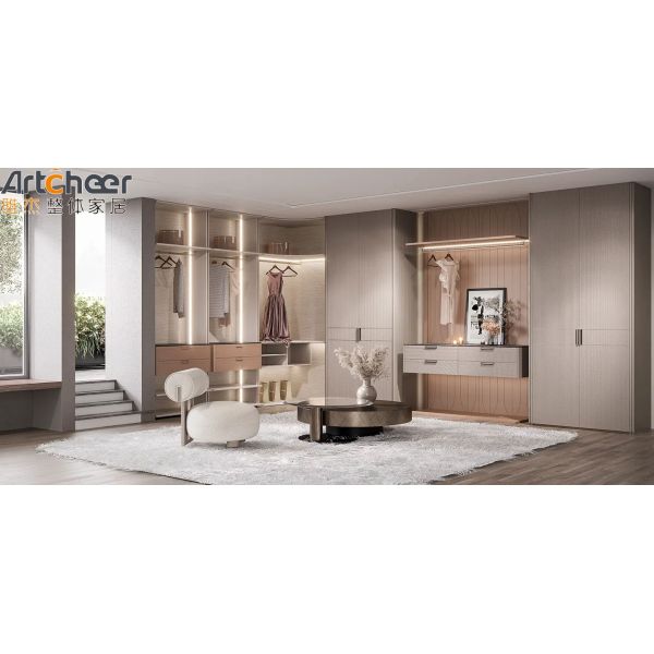 Modern Stylish Eco-Friendly Walk-In Wardrobe with Customized Size and Dresser Cabinet