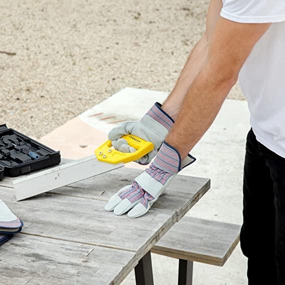 Heavy Duty Leather Welding Working Gloves, Palm safety Gloves, suede finish, cowhide, Cut Resistant, Driver Gloves