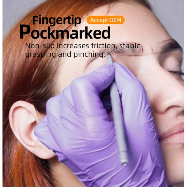 Пурпур порошок 5 перчаток нитрила Mil медицинских большой длинный резиновый свободный делает водостойким