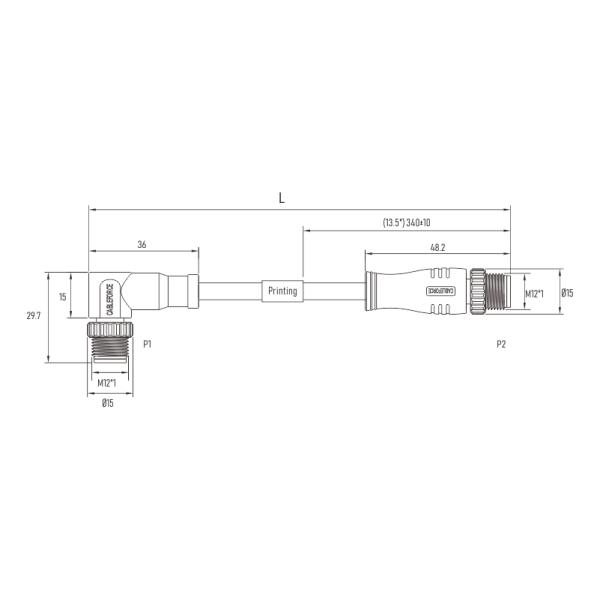 M12 NFPA 130 Industrial Ethernet Cable EN 45545 X Code Male To Male LSZH Cable