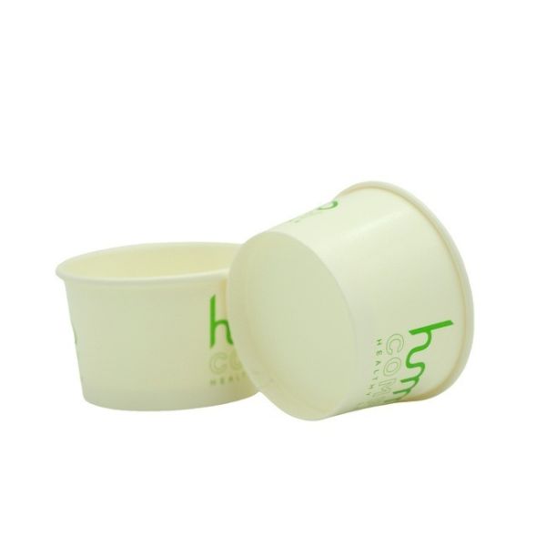 White Disposable Ice Cream Cups, 12 Ounce,  Round Paper Bowls for Ice Cream and Desserts, Suitable for Hot and Cold Applications