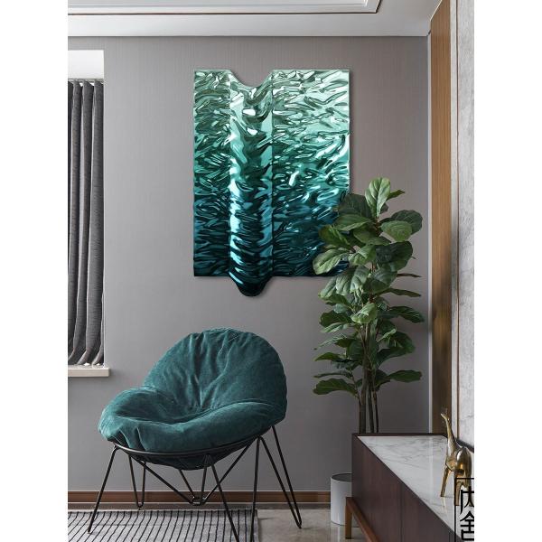 Premium 304 316 SS Plating Water Ripple Wall Art Decor For Modern Star Hotel Lobby