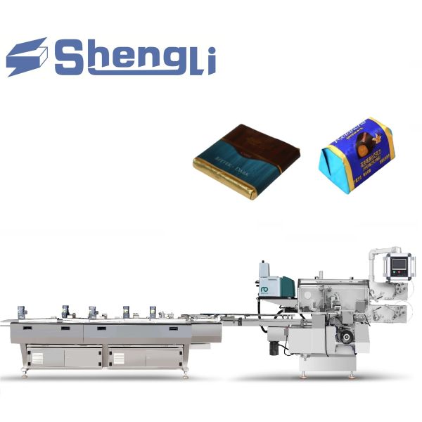 Labeling Fold Wrapping Machine 200pcs/Min Chocolate Bar Packaging Machine
