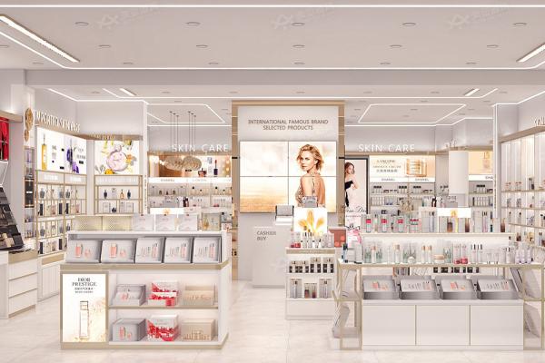 High-end Luxury Beauty Store Fixtures Makeup Display Cabinet For Skincare Shop Design And Premium Shop Decoration