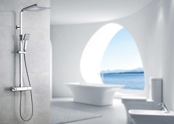 Air Pressure Square Rainfall Shower Set 2 Way Water Flow ROVATE For Bathroom