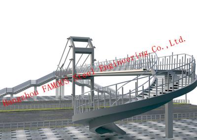 Circular Arc Shape Prefabricated Steel Bridges Crossroad For Urban Traffic Solutions