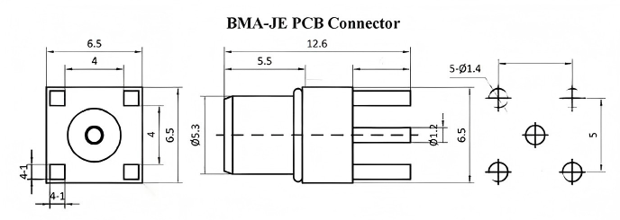 BMA Male Connector Gold Plated Brass MIL-STD-348 Compliant RF Coaxial Connector DC-6GHz Frequency Range