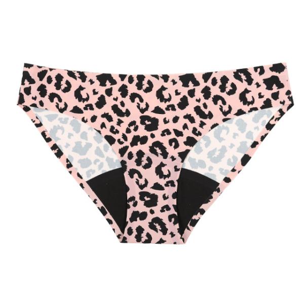 Breathable Sexy Period Underwear Seamless Leopard Ice Silk Underwear Women'S