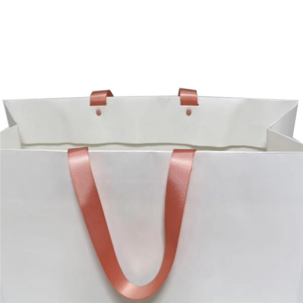 RecyclableLuxury Paper Gift Bag Packaging Shopping Bag With Ribbon Handle