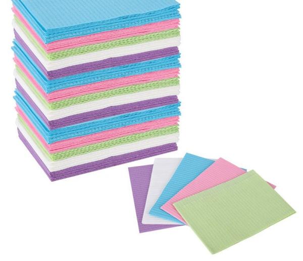 Colorful Quality Dental Bibs 3ply Waterproof Absorbent Patient Medical Comfortable Disposable Dental Bib